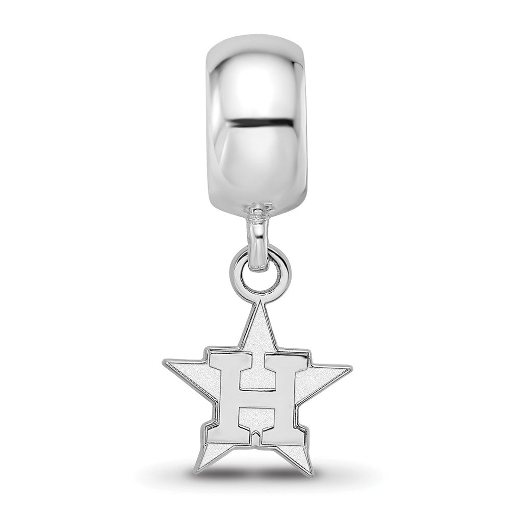 Sterling Silver Rhodium-plated MLB Houston Astros Letter H Star Extra Small Dangle Bead