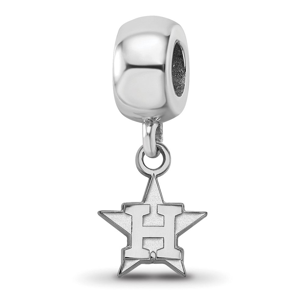 Sterling Silver Rhodium-plated MLB Houston Astros Letter H Star Extra Small Dangle Bead
