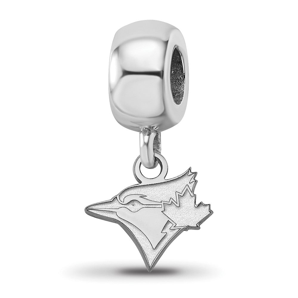 Sterling Silver Rhodium-plated MLB Toronto Blue Jays Bird Extra Small Dangle Bead