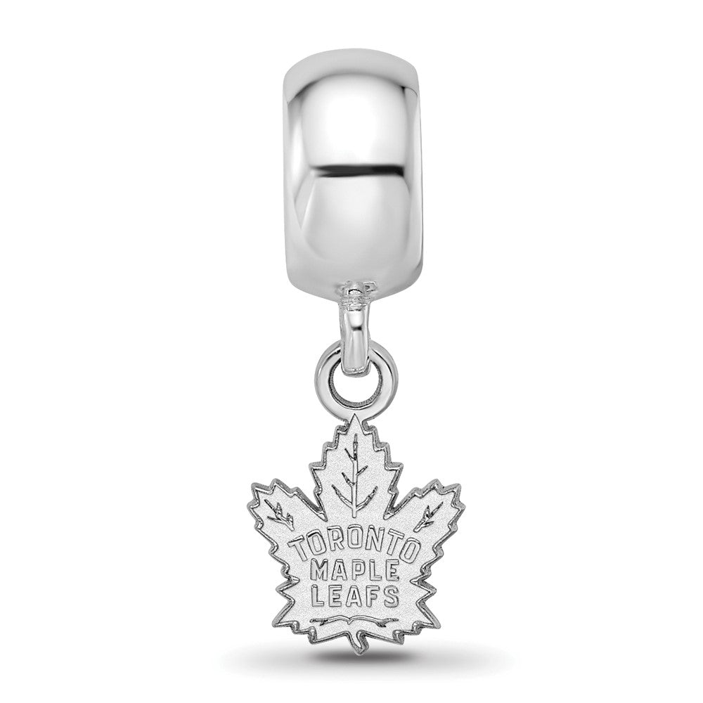 Sterling Silver Rhodium-plated NHL Toronto Maple Leafs Extra Small Dangle Bead Charm