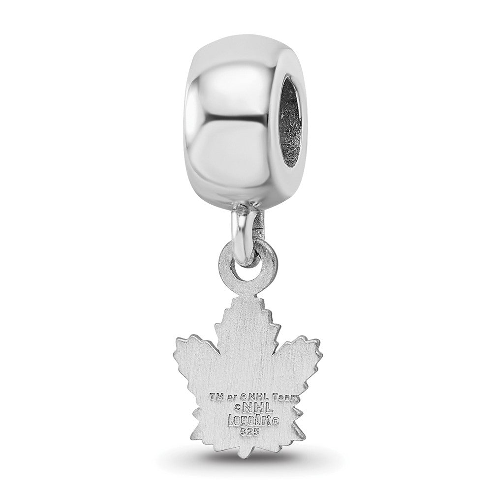 Sterling Silver Rhodium-plated NHL Toronto Maple Leafs Extra Small Dangle Bead Charm