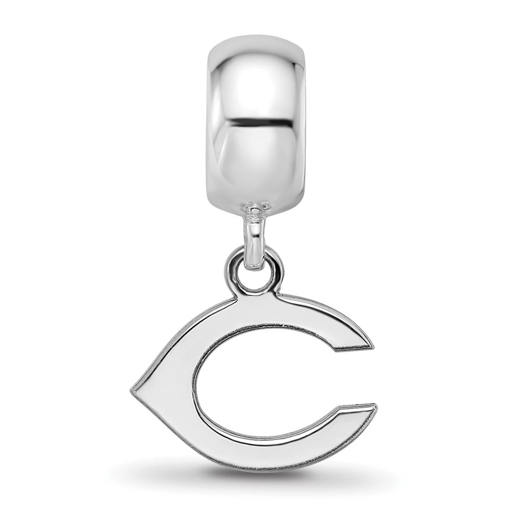 Sterling Silver Rhodium-plated MLB Cincinnati Reds Letter C Extra Small Dangle Bead