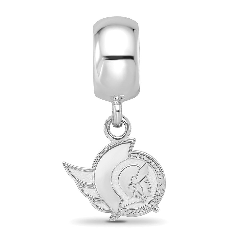 Sterling Silver Rhodium-plated NHL Ottawa Senators Extra Small Dangle Bead Charm