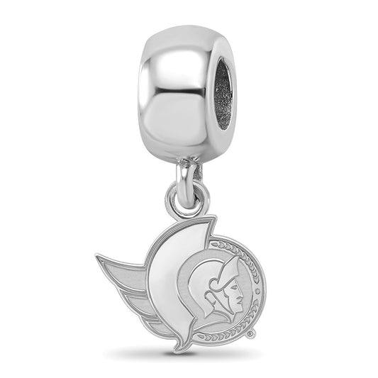 Sterling Silver Rhodium-plated NHL Ottawa Senators Extra Small Dangle Bead Charm