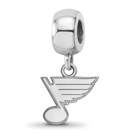 Sterling Silver Rhodium-plated NHL St. Louis Blues Extra Small Dangle Bead Charm