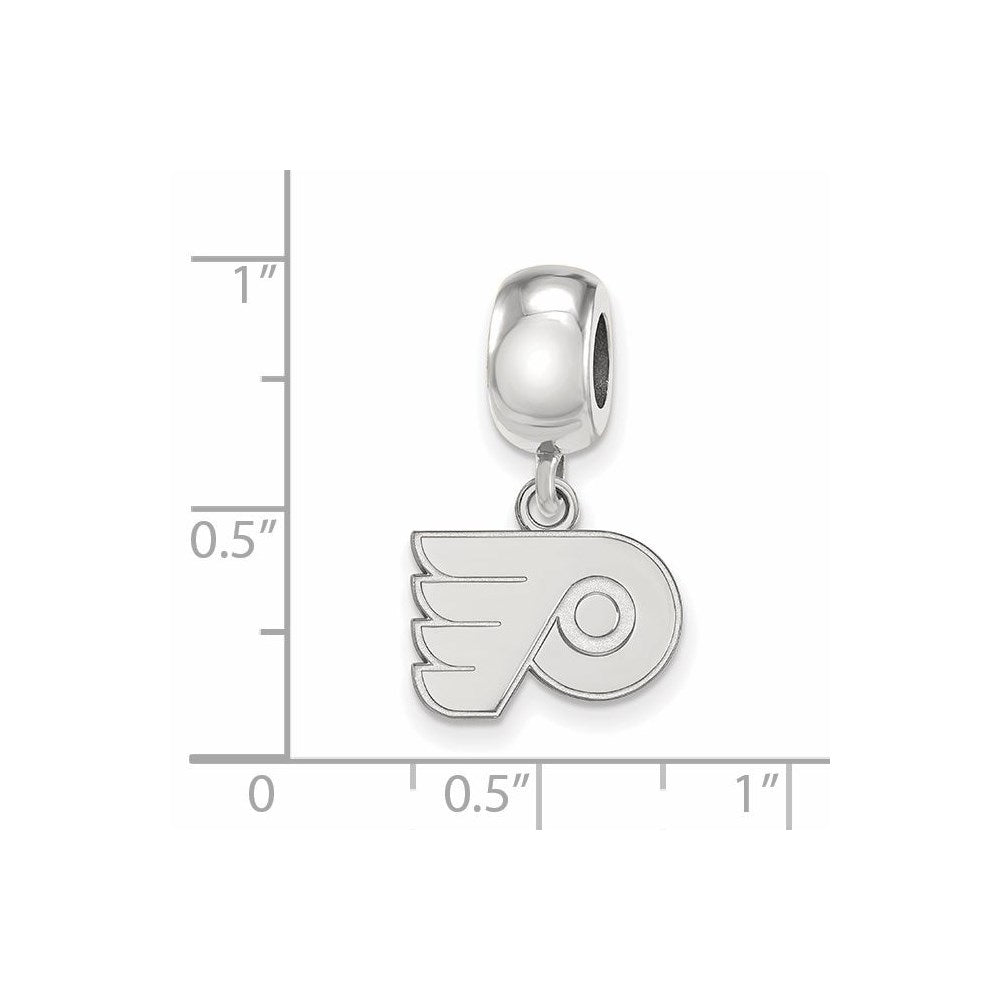 Sterling Silver Rhodium-plated NHL Philadelphia Flyers Extra Small Dangle Bead Charm