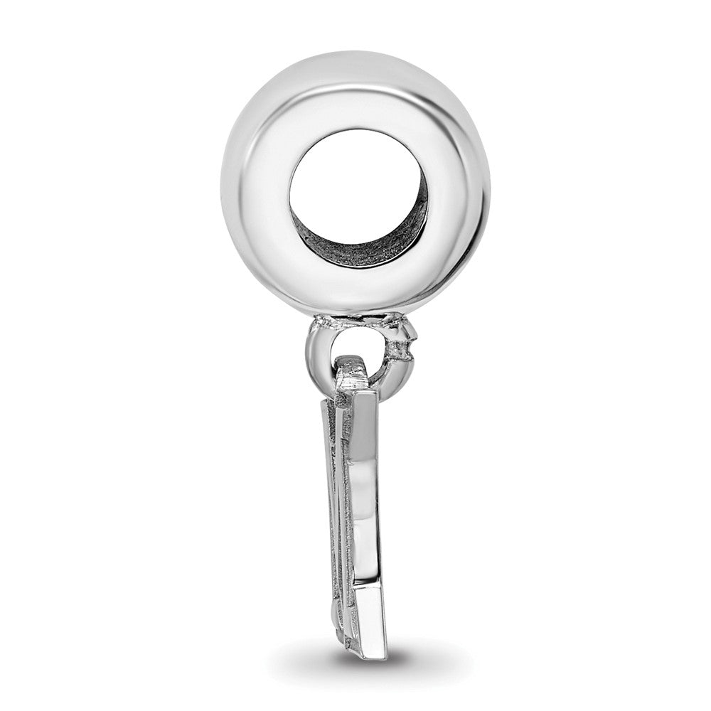 Sterling Silver Rhodium-plated Miami University Ohio Letter M Extra Small Dangle Bead Charm