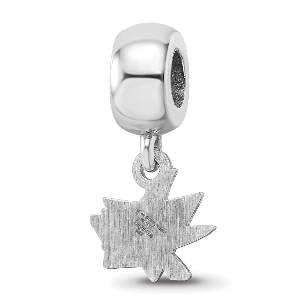 Sterling Silver Rhodium-plated NHL San Jose Sharks Extra Small Dangle Bead Charm