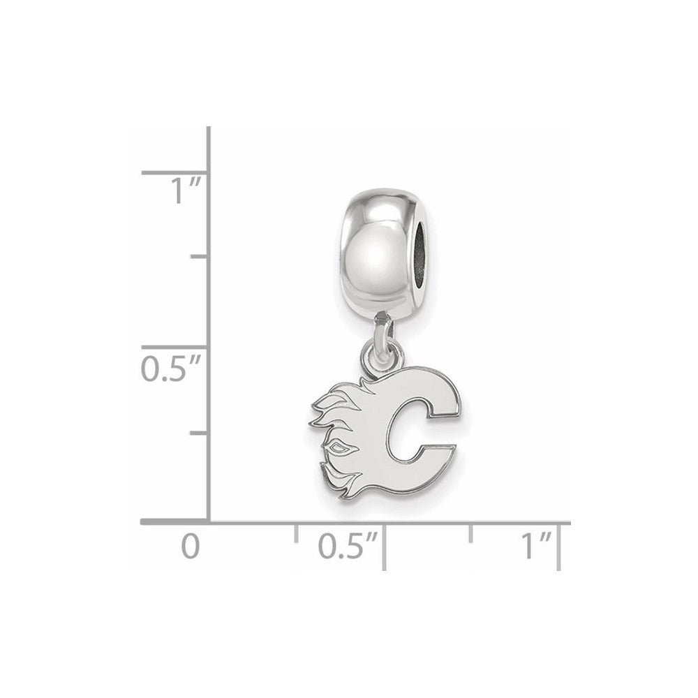 Sterling Silver Rhodium-plated NHL Calgary Flames Letter C Extra Small Dangle Bead