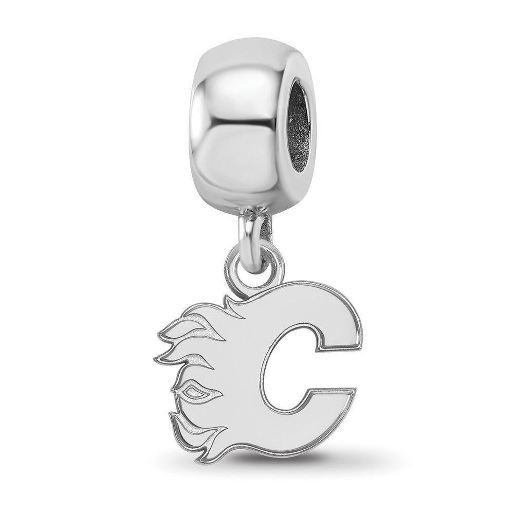 Sterling Silver Rhodium-plated NHL Calgary Flames Letter C Extra Small Dangle Bead