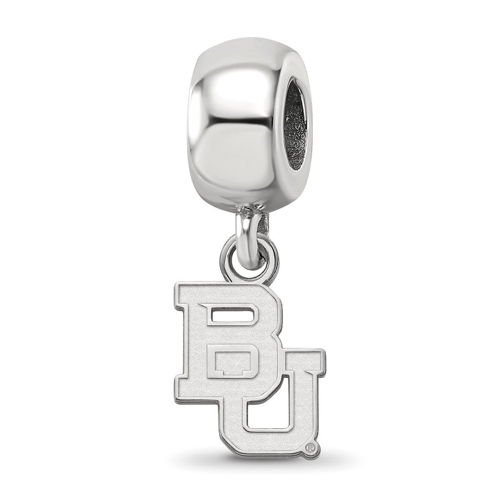 Sterling Silver Rhodium-plated Baylor University Bears Extra Small Dangle Bead Charm