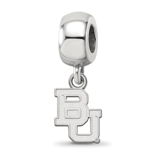 Sterling Silver Rhodium-plated Baylor University Bears Extra Small Dangle Bead Charm