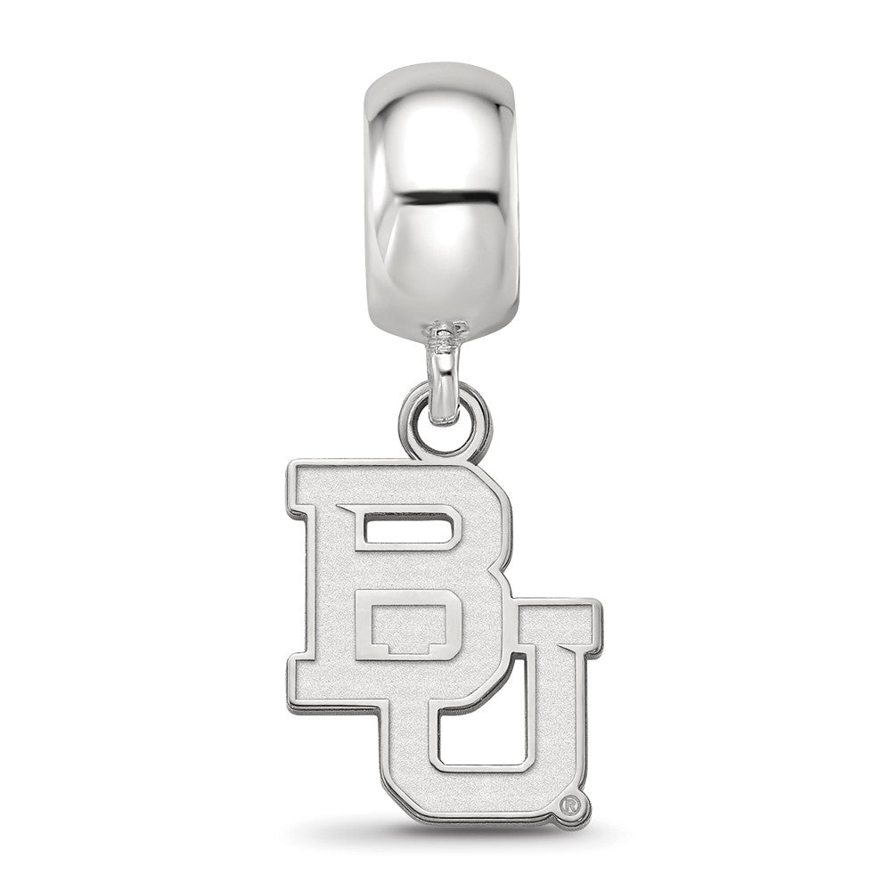 Sterling Silver Rhodium-plated Baylor University Bears Small Dangle Bead Charm