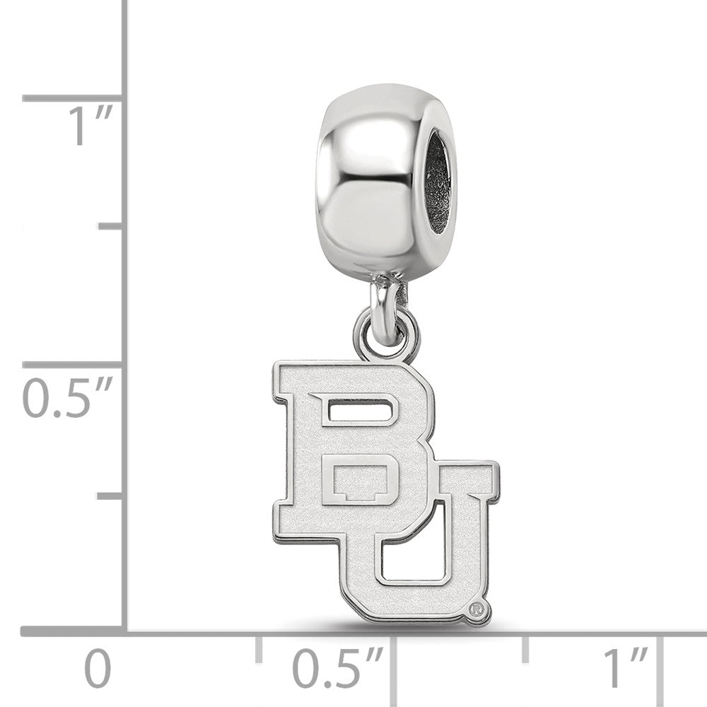 Sterling Silver Rhodium-plated Baylor University Bears Small Dangle Bead Charm