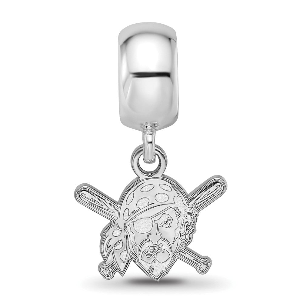 Sterling Silver Rhodium-plated MLB Pittsburgh Pirates Buccaneer Extra Small Dangle Bead