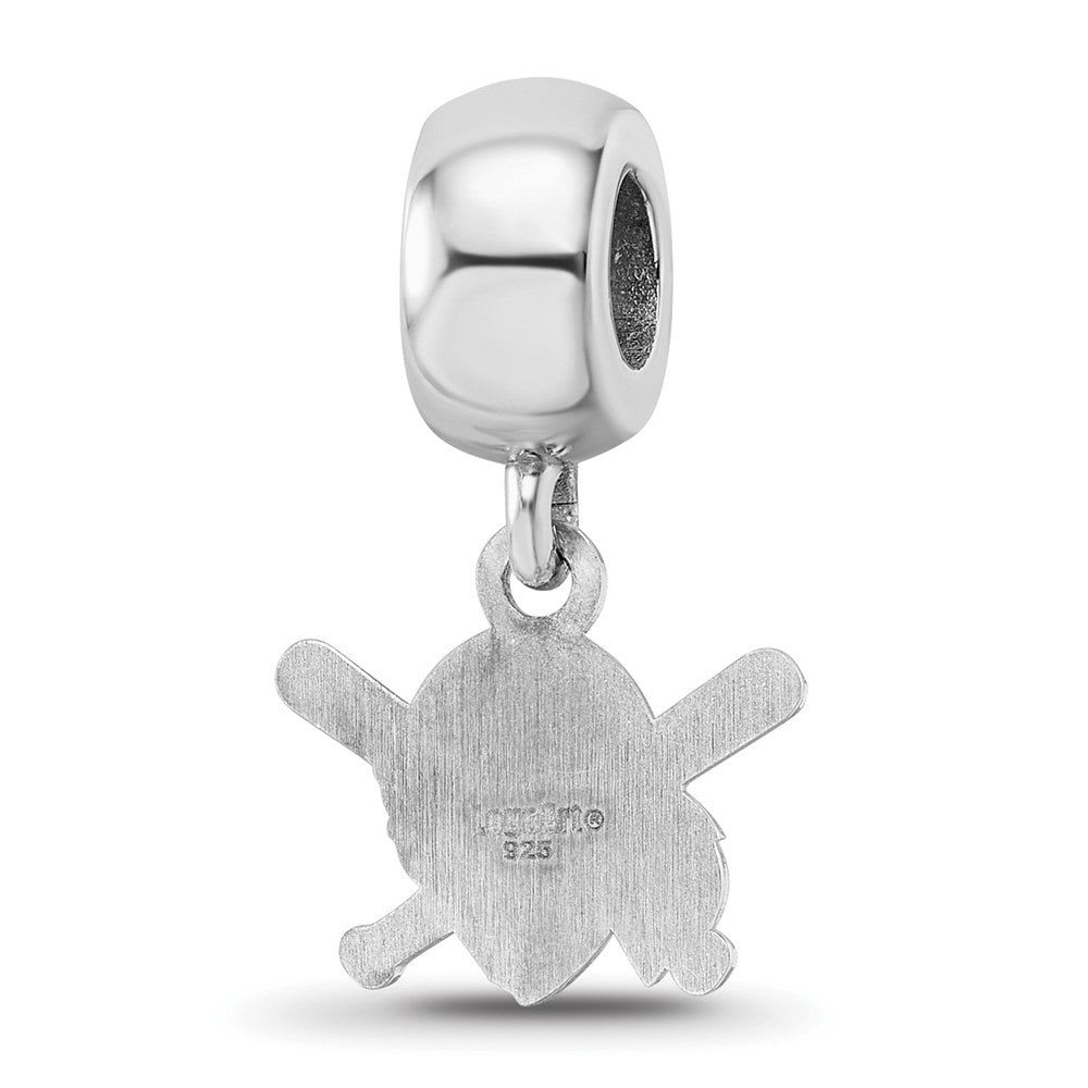 Sterling Silver Rhodium-plated MLB Pittsburgh Pirates Buccaneer Extra Small Dangle Bead