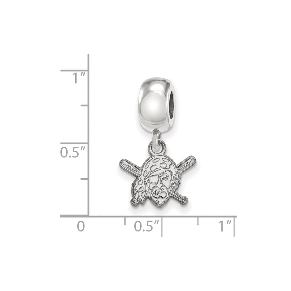 Sterling Silver Rhodium-plated MLB Pittsburgh Pirates Buccaneer Extra Small Dangle Bead