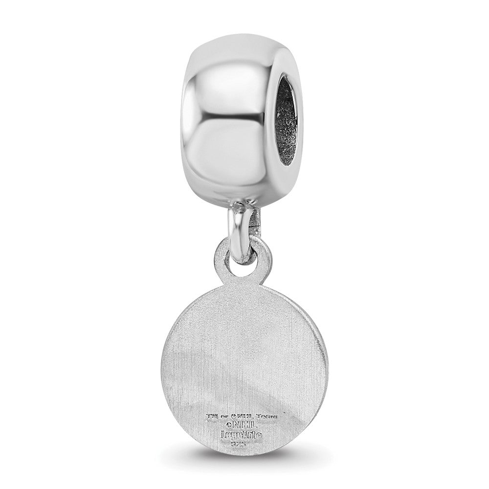Sterling Silver Rhodium-plated NHL Boston Bruins Dangle Bead