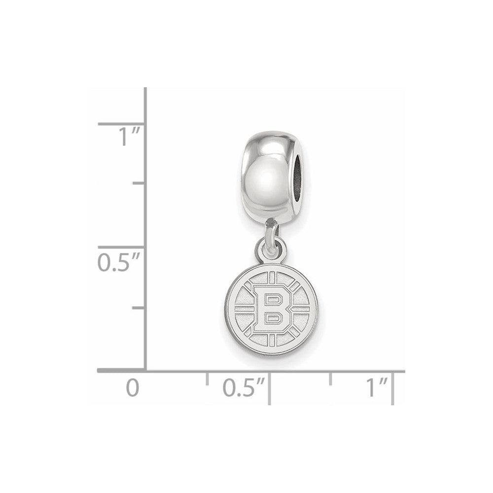 Sterling Silver Rhodium-plated NHL Boston Bruins Dangle Bead