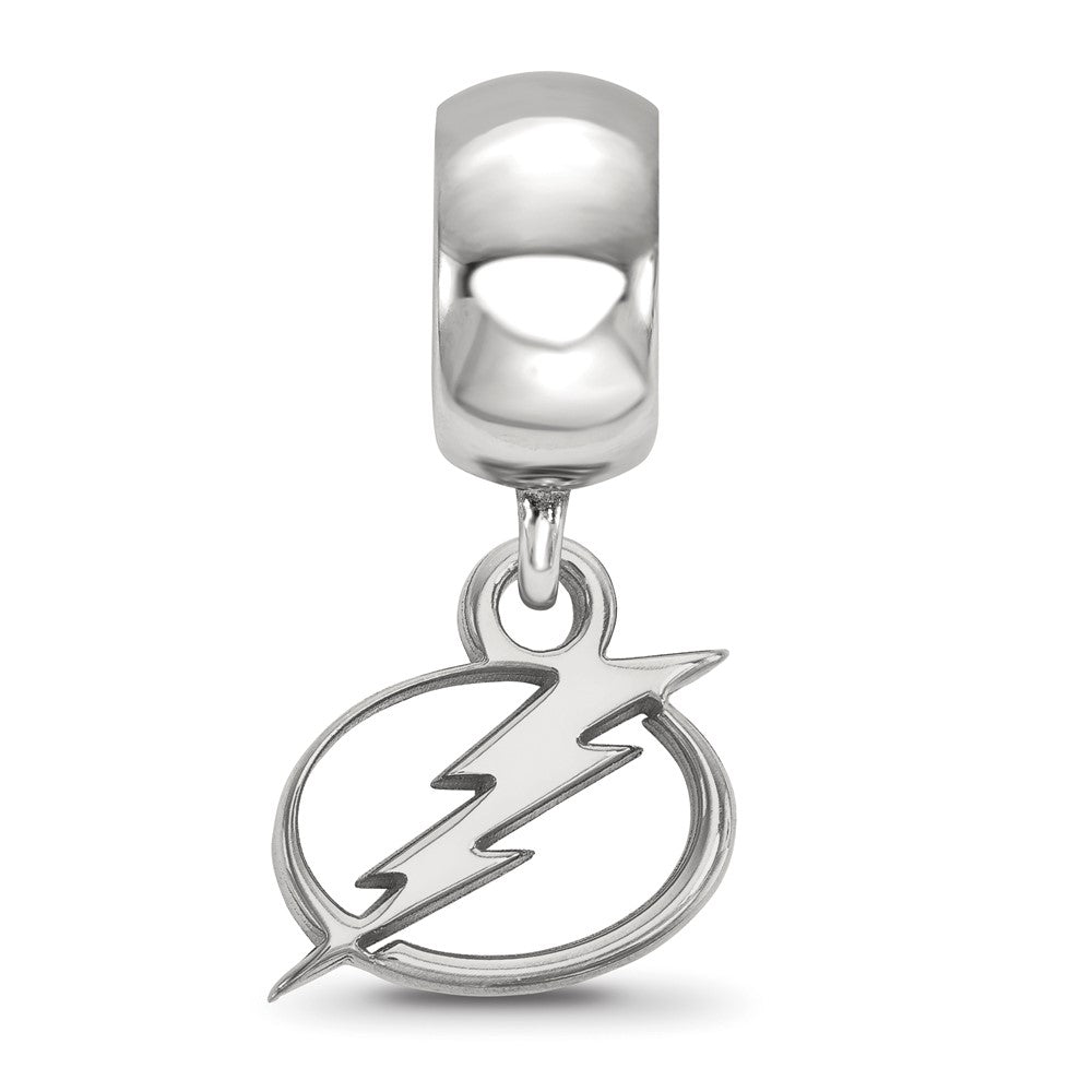 Sterling Silver Rhodium-plated NHL Tampa Bay Lightning Extra Small Dangle Bead Charm