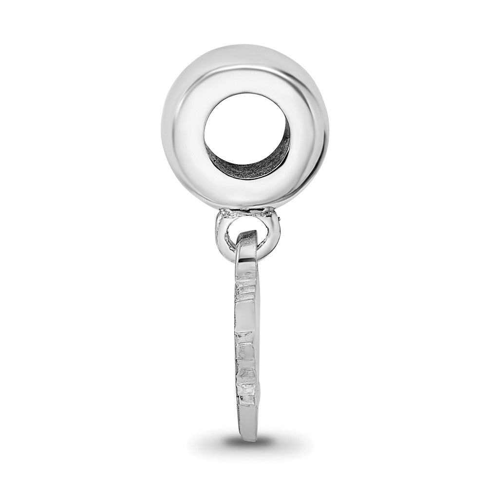 Sterling Silver Rhodium-plated NHL Pittsburgh Penguins Extra Small Dangle Bead Charm