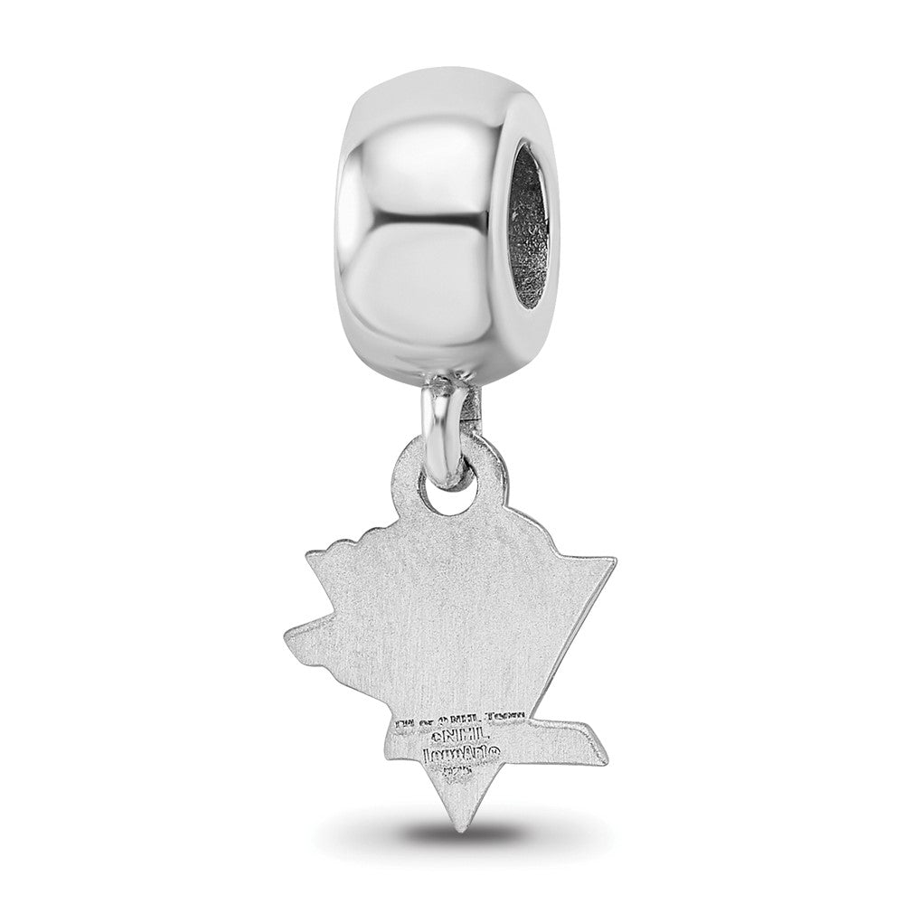 Sterling Silver Rhodium-plated NHL Pittsburgh Penguins Extra Small Dangle Bead Charm