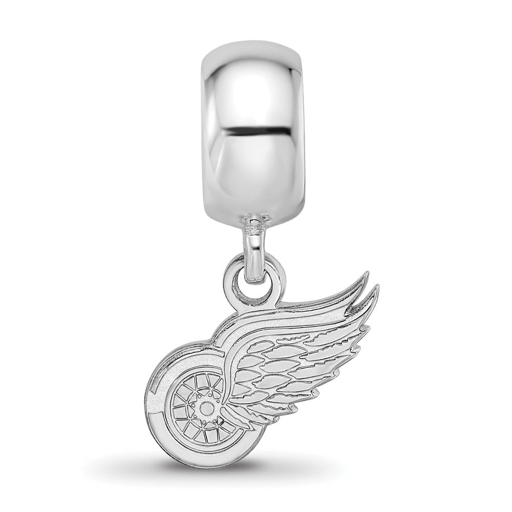 Sterling Silver Rhodium-plated NHL Detroit Red Wings Extra Small Dangle Bead