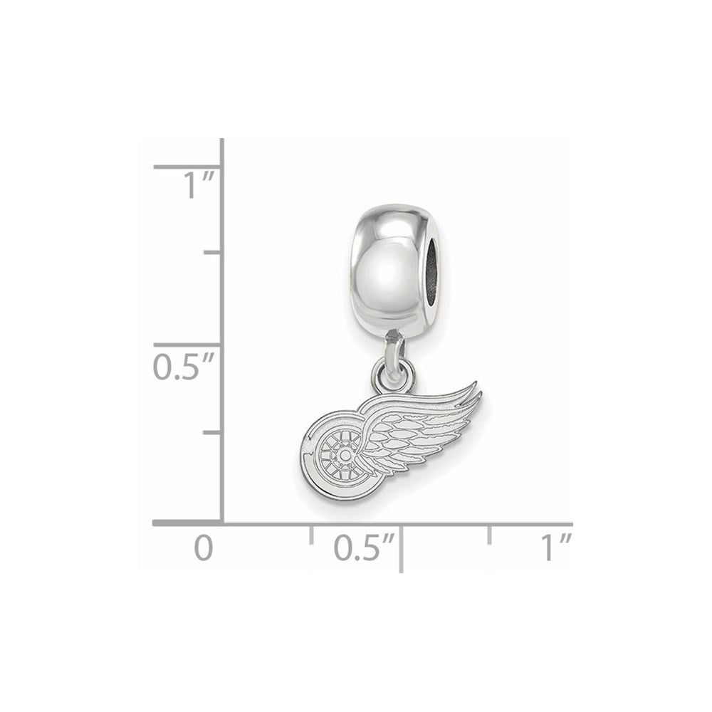 Sterling Silver Rhodium-plated NHL Detroit Red Wings Extra Small Dangle Bead