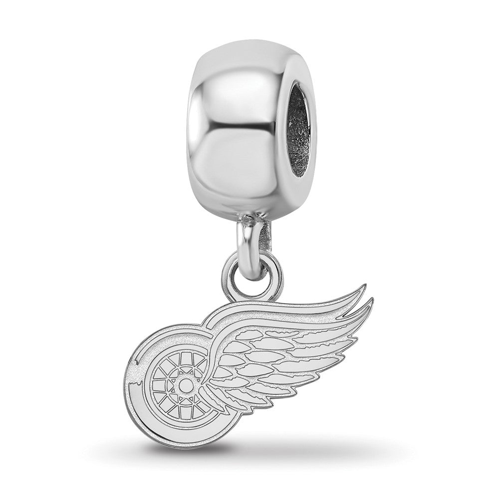 Sterling Silver Rhodium-plated NHL Detroit Red Wings Extra Small Dangle Bead