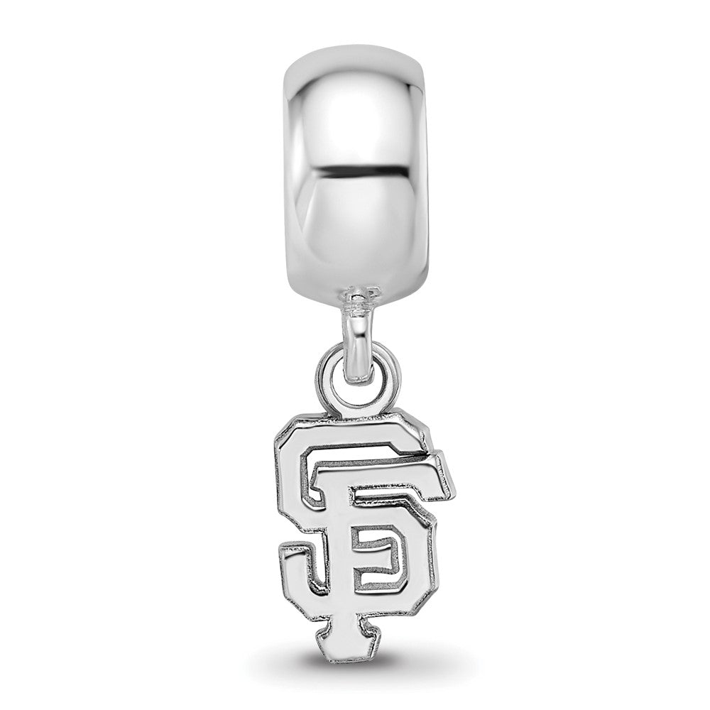 Sterling Silver Rhodium-plated MLB San Francisco Giants Letters S-F Extra Small Dangle Bead