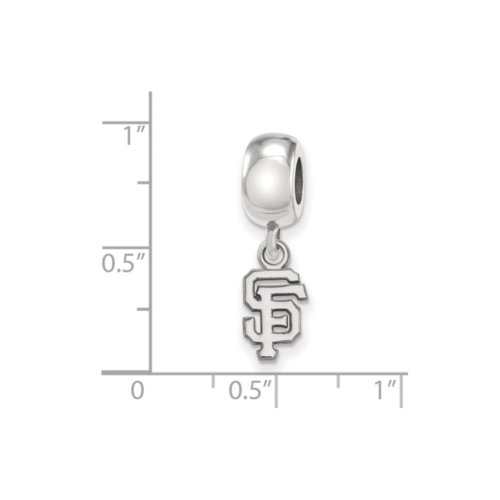 Sterling Silver Rhodium-plated MLB San Francisco Giants Letters S-F Extra Small Dangle Bead