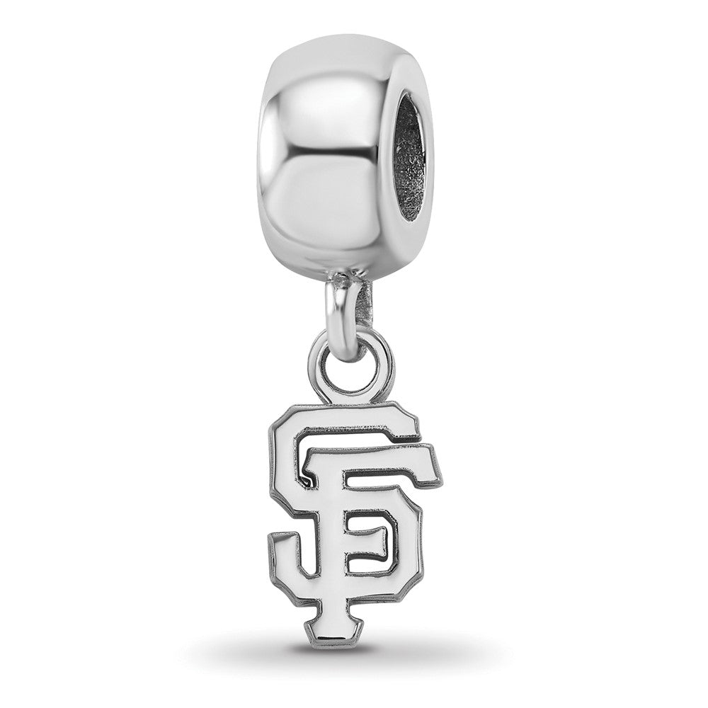 Sterling Silver Rhodium-plated MLB San Francisco Giants Letters S-F Extra Small Dangle Bead