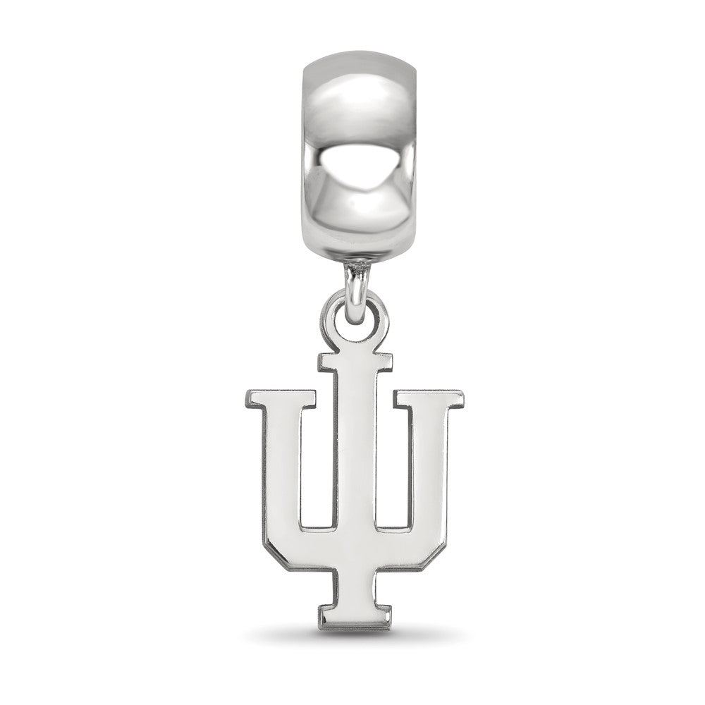 Sterling Silver Rhodium-plated Indiana University I-U Small Dangle Bead Charm