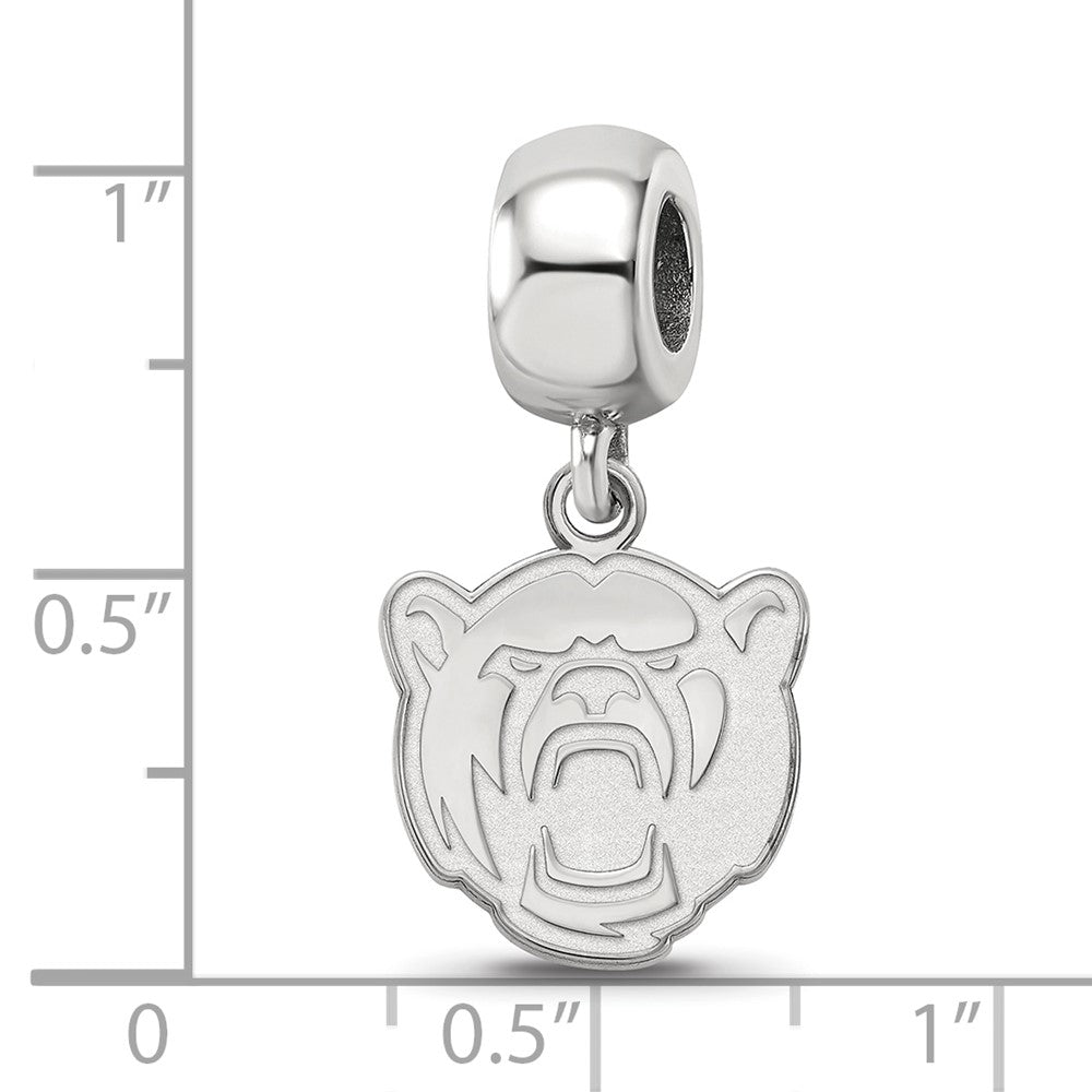 Sterling Silver Rhodium-plated Baylor University Small Dangle Bead Charm