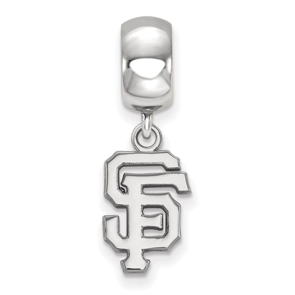 Sterling Silver Rhodium-plated MLB San Francisco Giants Letters S-F Small Dangle Bead