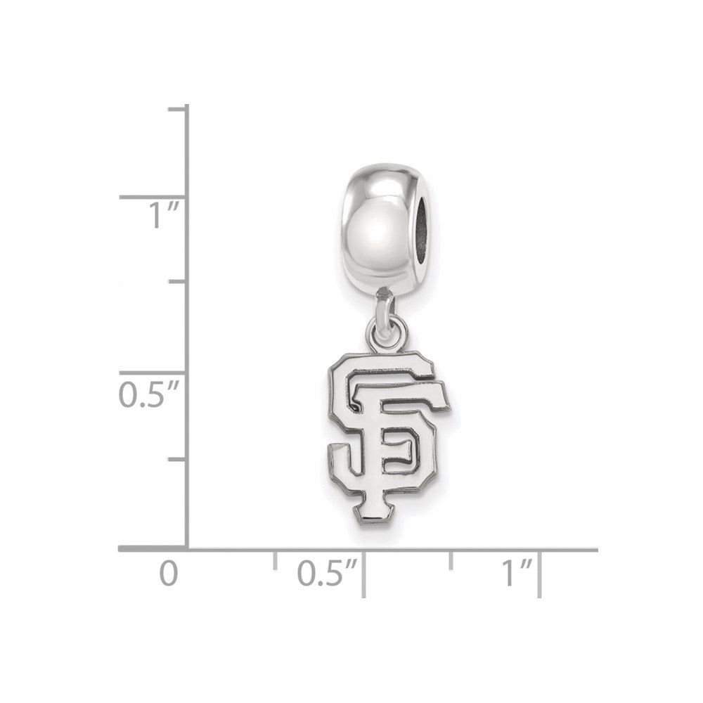 Sterling Silver Rhodium-plated MLB San Francisco Giants Letters S-F Small Dangle Bead
