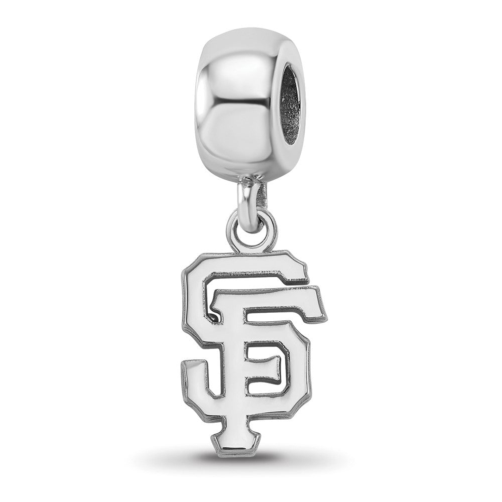 Sterling Silver Rhodium-plated MLB San Francisco Giants Letters S-F Small Dangle Bead