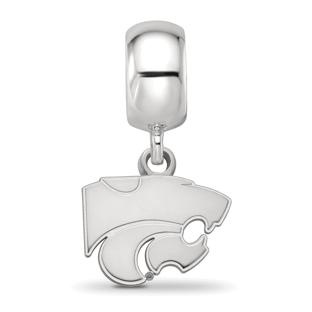 Sterling Silver Rhodium-plated Kansas State University Wildcat Extra Small Dangle Bead Charm