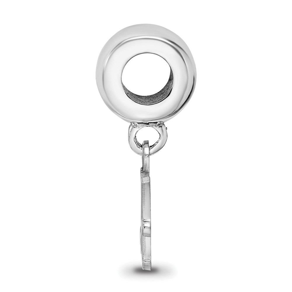Sterling Silver Rhodium-plated University of Alabama Letter A Extra Small Dangle Bead Charm