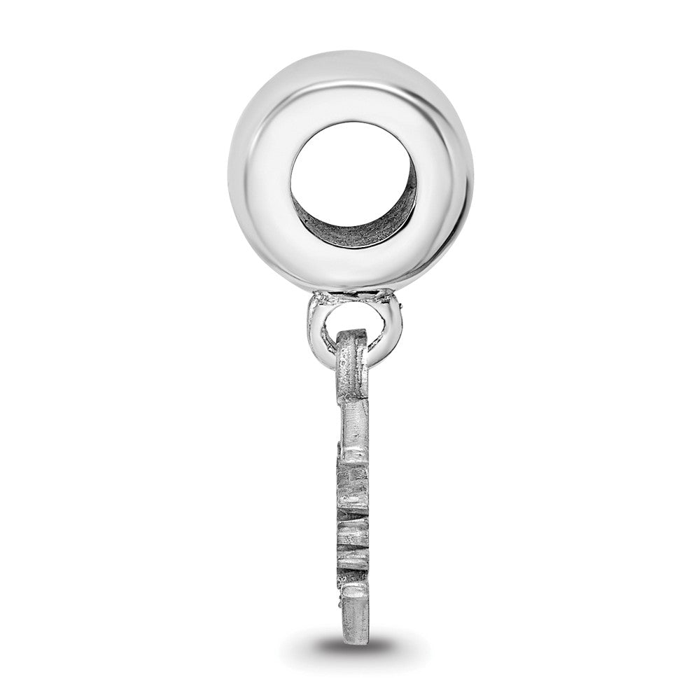 Sterling Silver Rhodium-plated University of South Carolina Extra Small Dangle Bead Charm