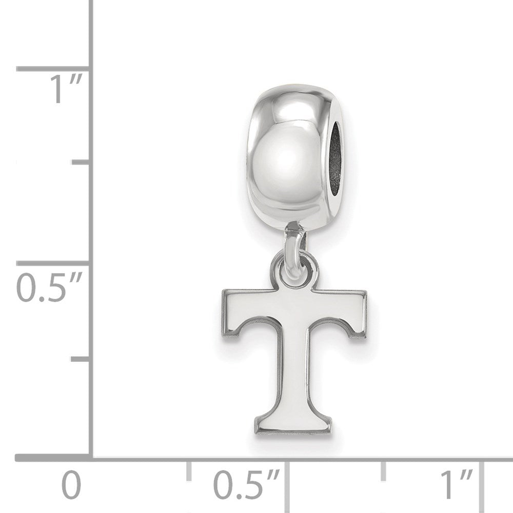 Sterling Silver Rhodium-plated University of Tennessee Letter T Extra Small Dangle Bead Charm