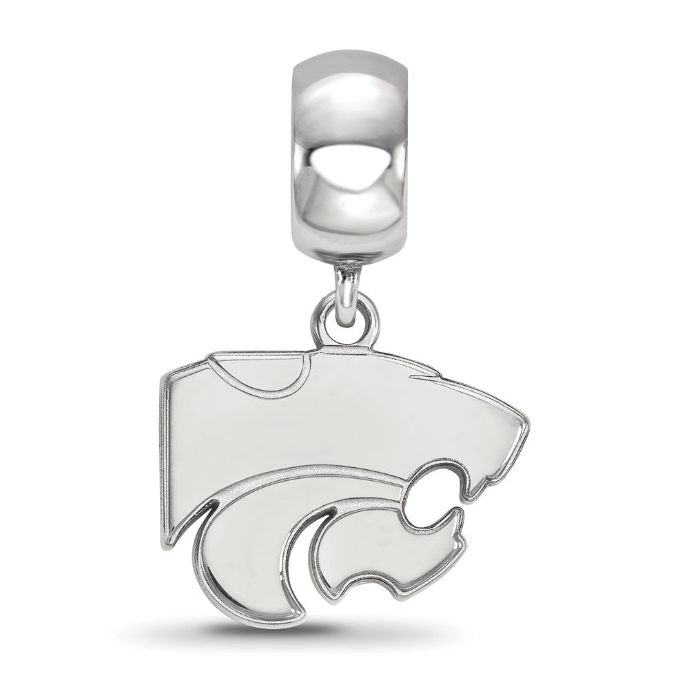 Sterling Silver Rhodium-plated Kansas State University Wildcat Small Dangle Bead Charm