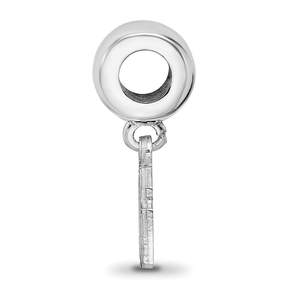 Sterling Silver Rhodium-plated The Ohio State University Extra Small Dangle Bead Charm