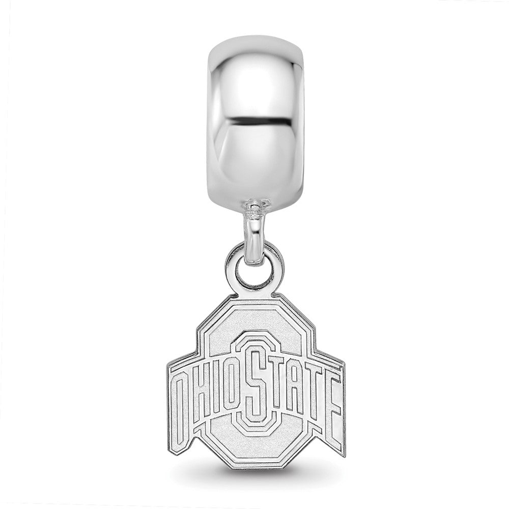 Sterling Silver Rhodium-plated The Ohio State University Extra Small Dangle Bead Charm