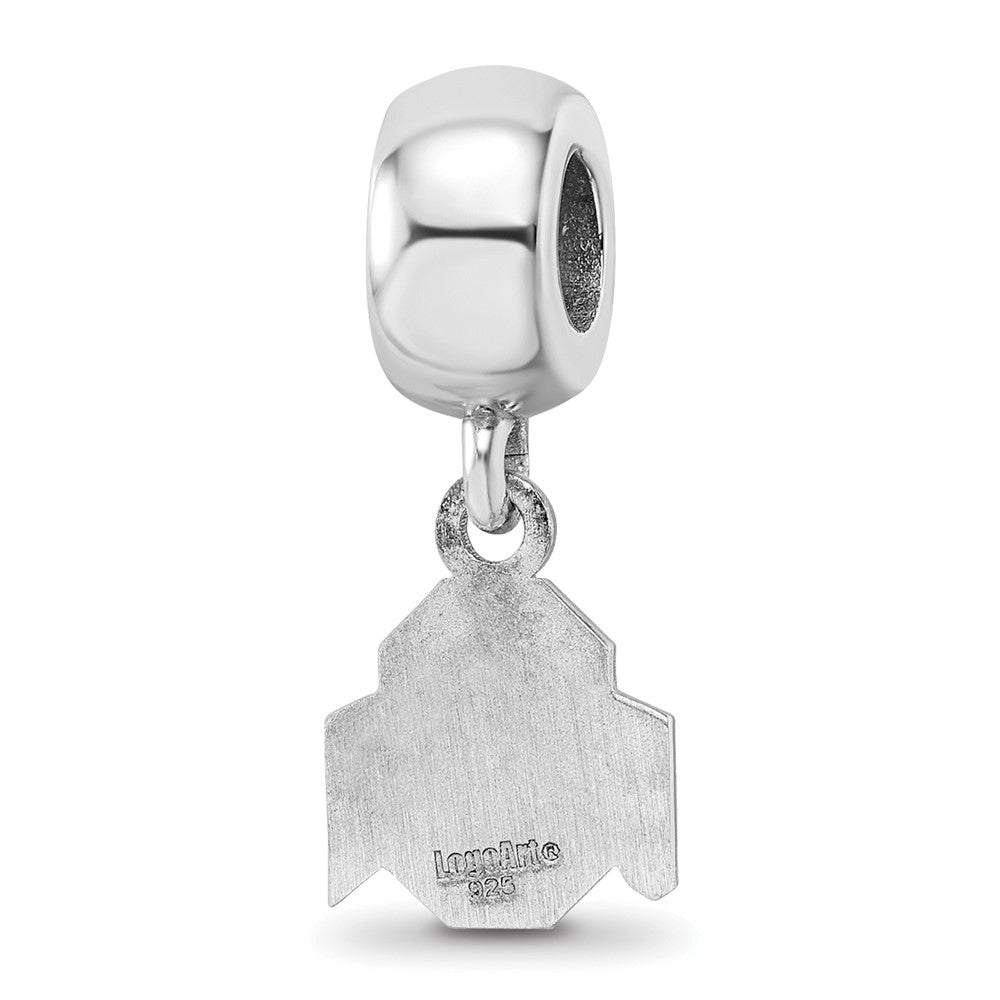 Sterling Silver Rhodium-plated The Ohio State University Extra Small Dangle Bead Charm