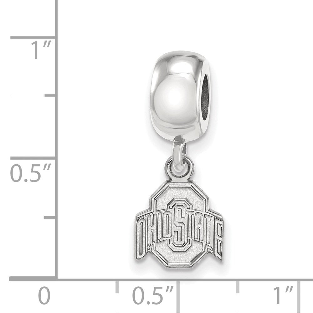 Sterling Silver Rhodium-plated The Ohio State University Extra Small Dangle Bead Charm