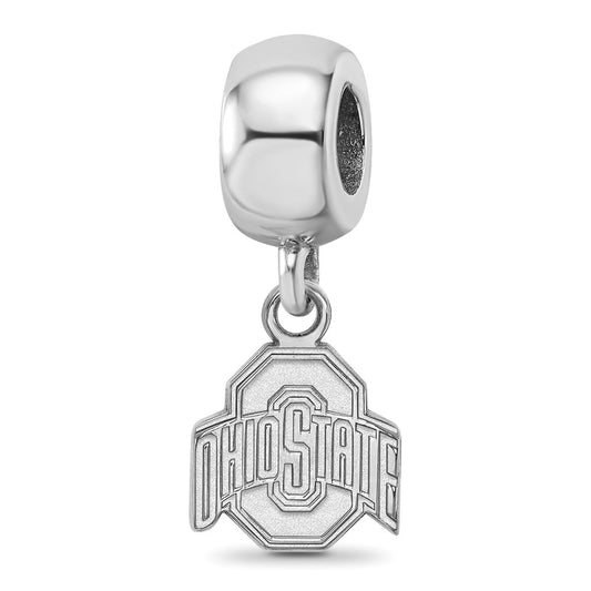 Sterling Silver Rhodium-plated The Ohio State University Extra Small Dangle Bead Charm