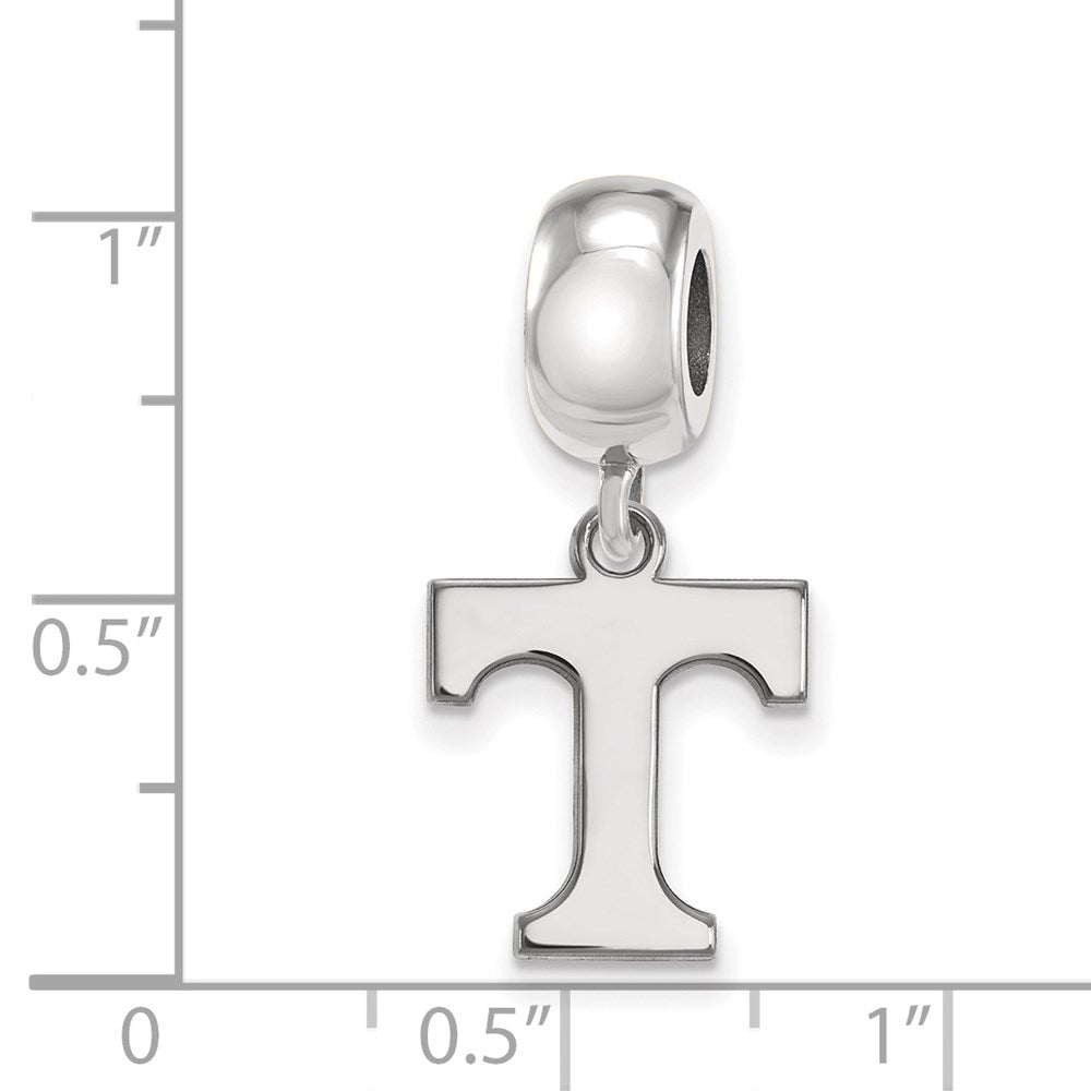 Sterling Silver Rhodium-plated University of Tennessee Letter T Small Dangle Bead Charm
