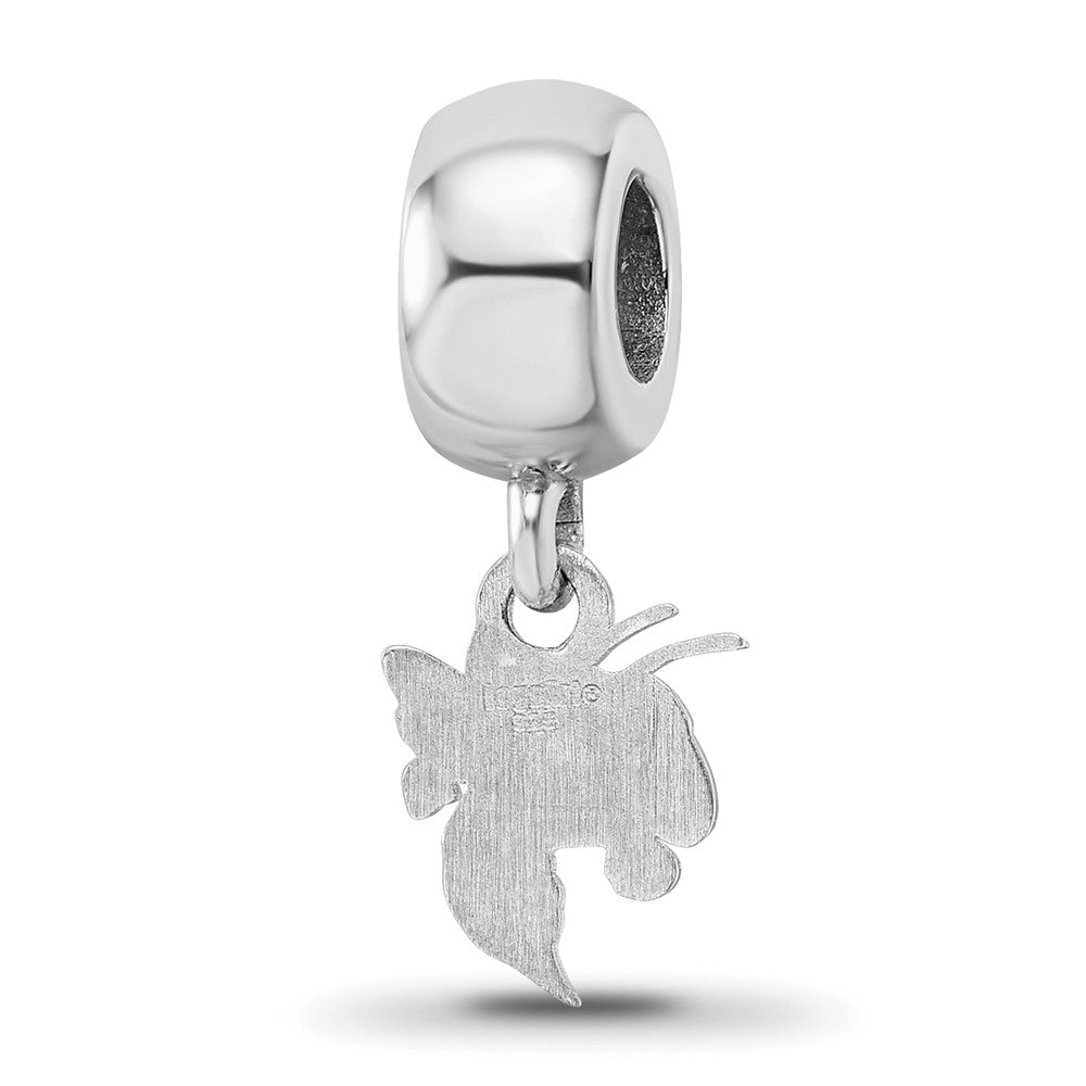 Sterling Silver Rhodium-plated Georgia Institute of Technology Yellow Jacket Extra Small Dangle Bead Charm