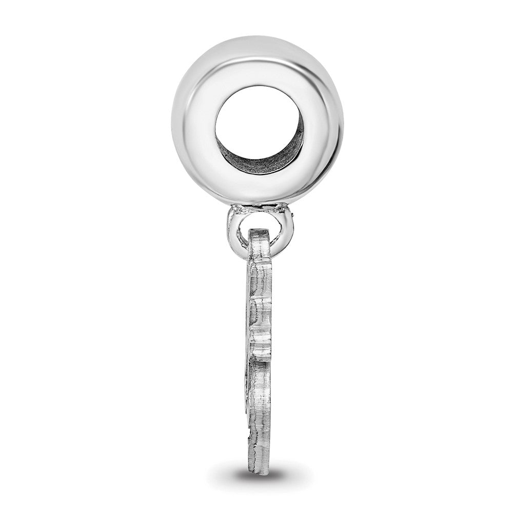 Sterling Silver Rhodium-plated Georgia Institute of Technology Yellow Jacket Small Dangle Bead Charm